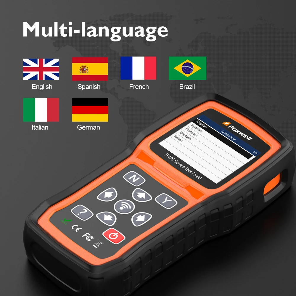 Foxwell T1000 TPMS активация Программирование датчик obd2 сканер ODB2 считыватель кодов OBDII