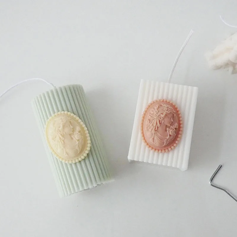 Леди Портрет ароматерапия свечи формы девушка голова фигурка гипс силиконовая