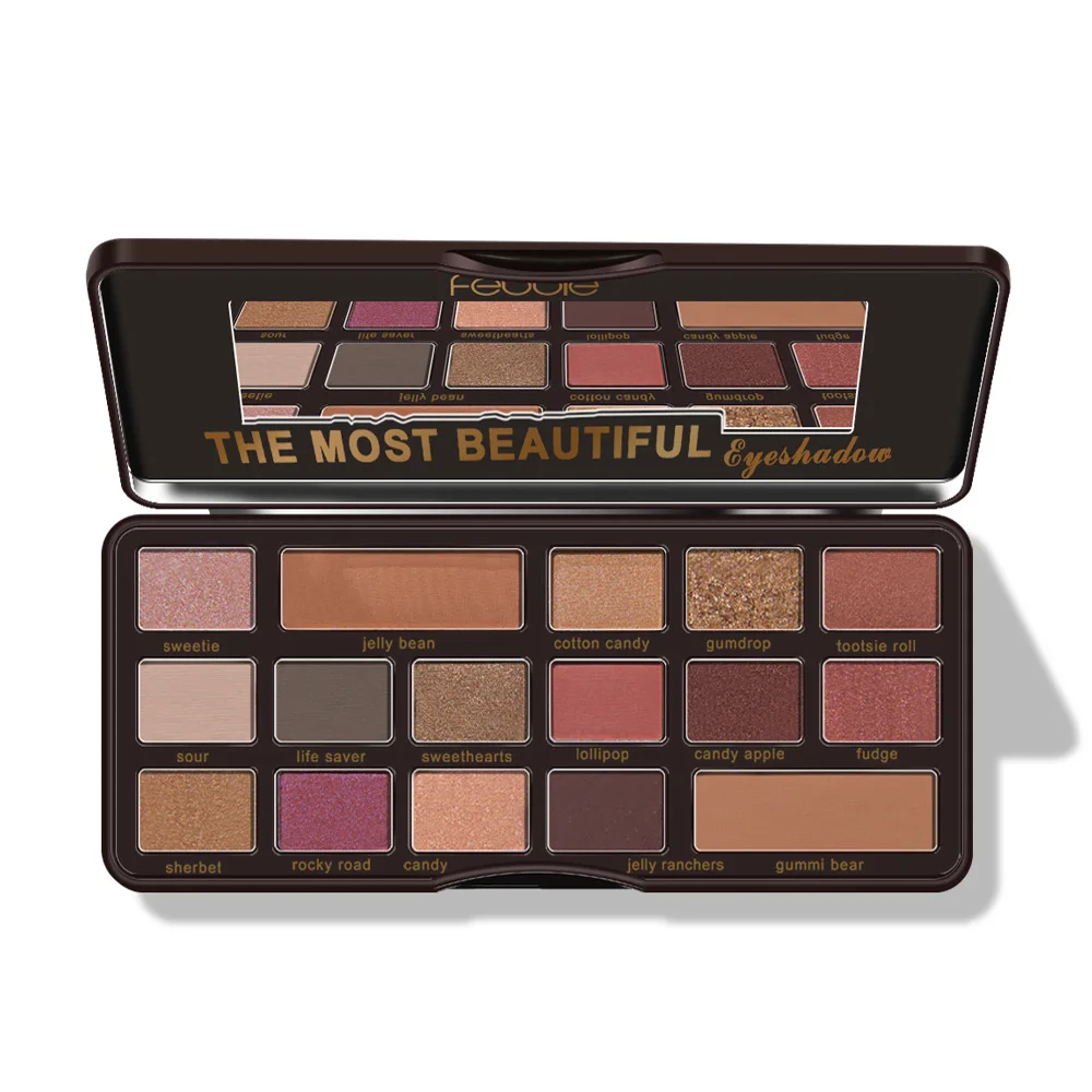 16 цветов Сияющие тени для век Палитра Водонепроницаемая Дымчатая матовая Пудра