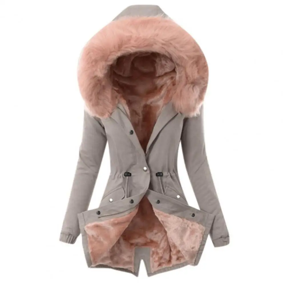 

Women Jacket Coat Hooded Cotton Blend Warming Fluffy Coat Clothes Spring Autumn