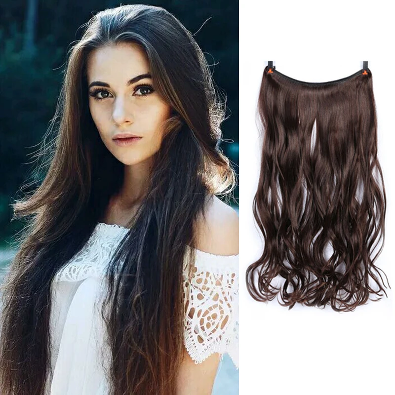 

Накладные волосы на невидимой леске, 24 дюйма