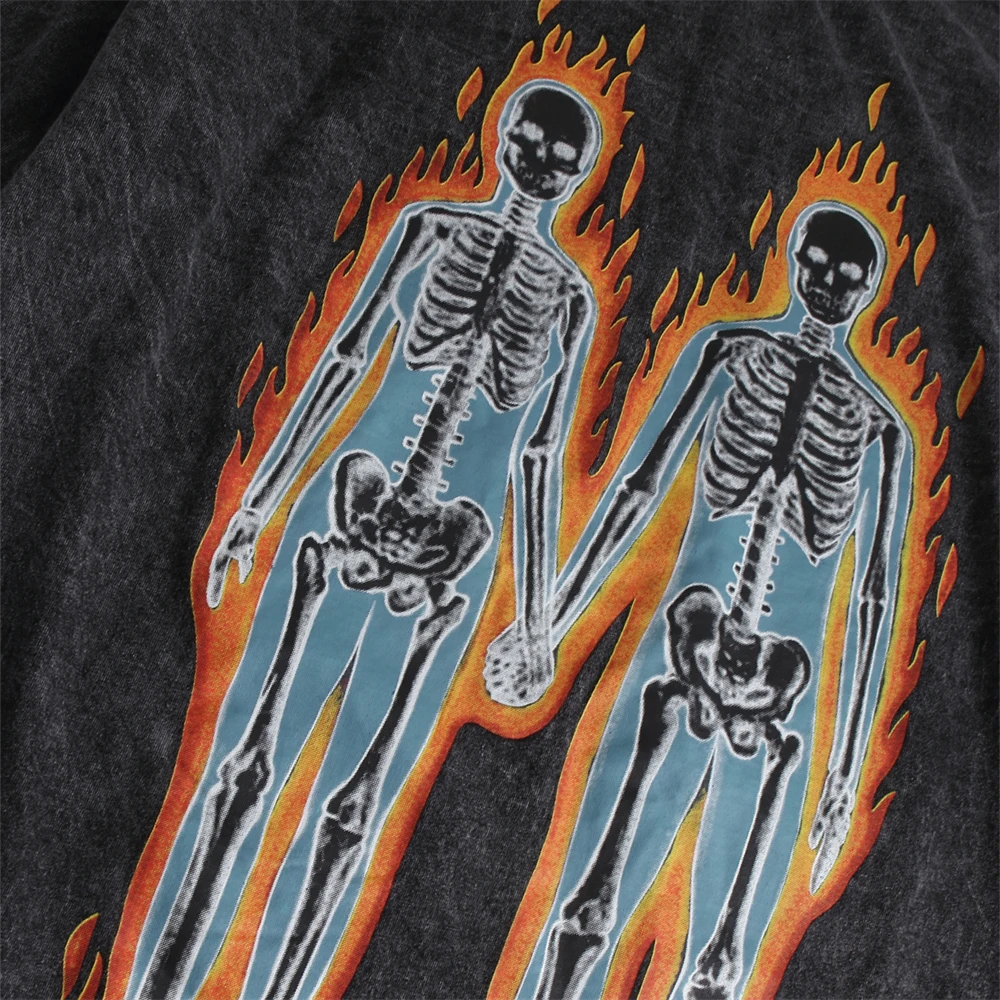 Футболка мужская Весенняя с длинным рукавом в стиле ретро принтом виде черепа |