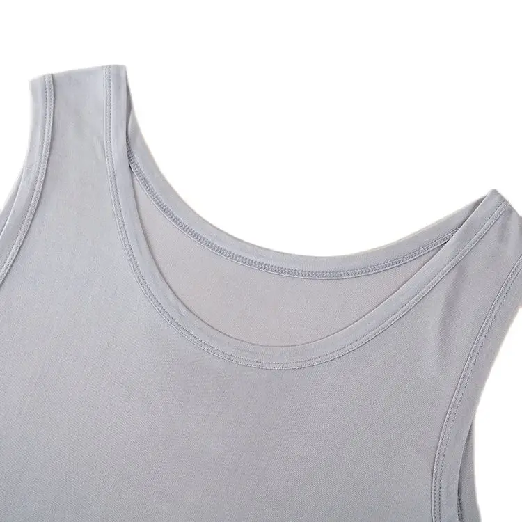 Мужская шелковая рубашка без рукавов однотонная тянущаяся большого размера с