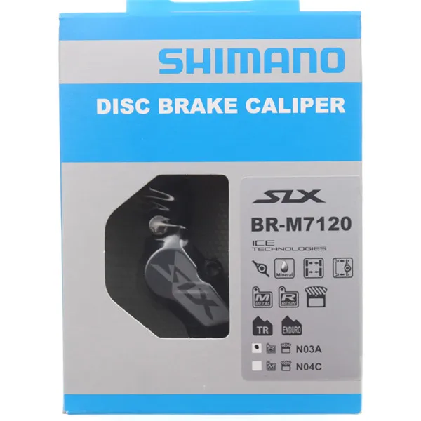 caliper and N03A pad Shimano горные велосипеды четырехпоршневой BR-M7120 суппорт Гидравлический дисковый тормоз SLX M7120 четыре поршневой тормозной суппорт - Цвет: caliper and N03A pad