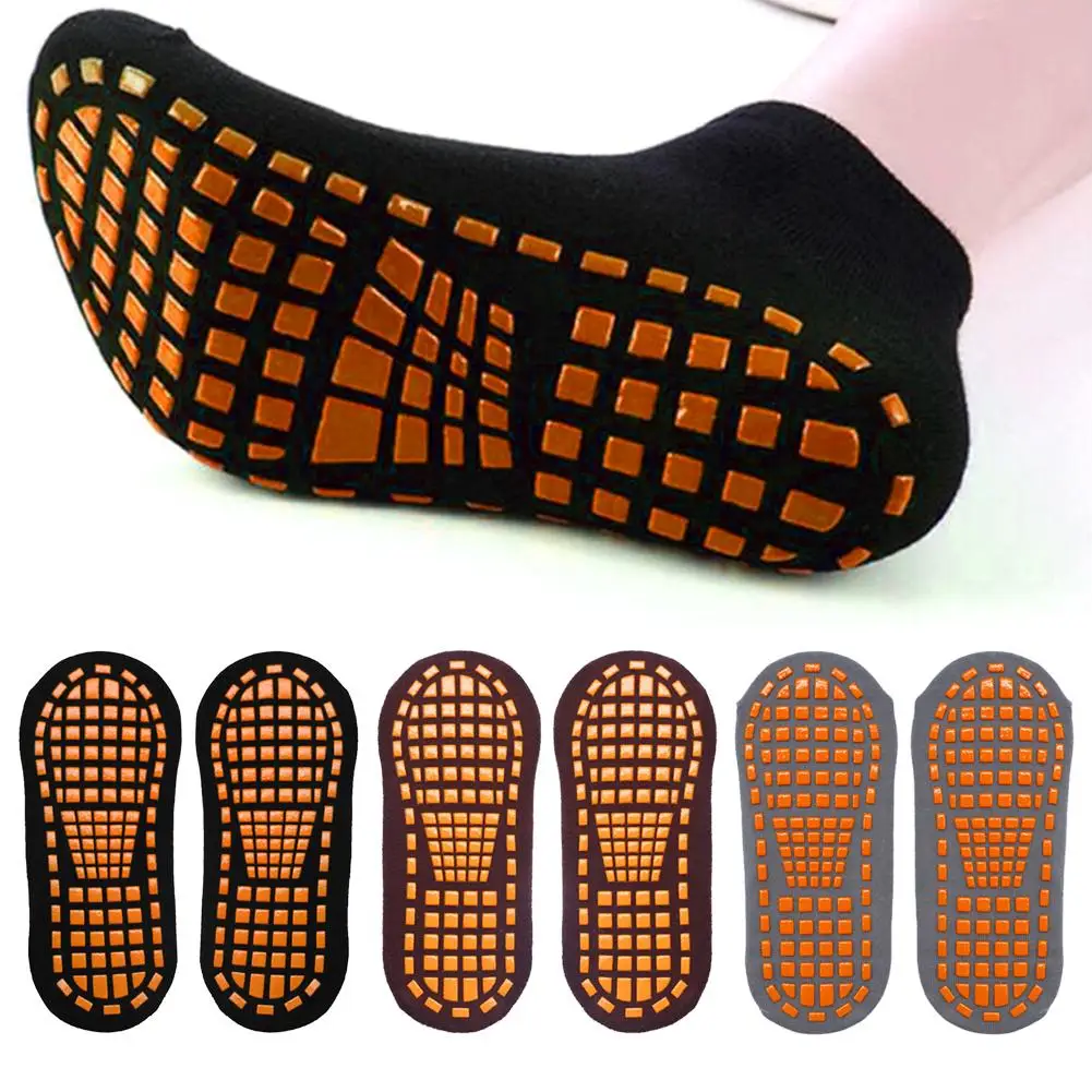 

1 Pair Unisex Sport Socks Anti-slip Cushioning Bandage Pilates Yoga Ballet Good Grip Cotton Breathable Sock Trampoline Socks