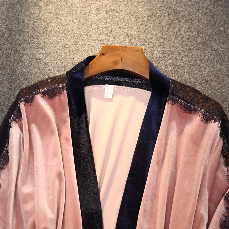 

Casual 3PCS Nighty&Robe Set 2021 New Bathrobe Lady Kimono Gown Soft Velour Pajamas Suit Intimate Lingerie Velvet Home Clothes