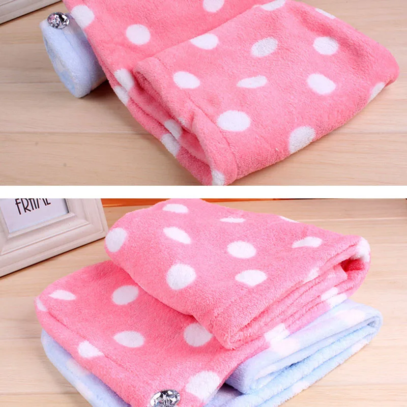 

Lady Quick Magic Dryer Microfiber Hair Fast Drying Towel Hair Wrap Head Towel Turban Twist Drying Cap Loop Button Hat Cap BDF99
