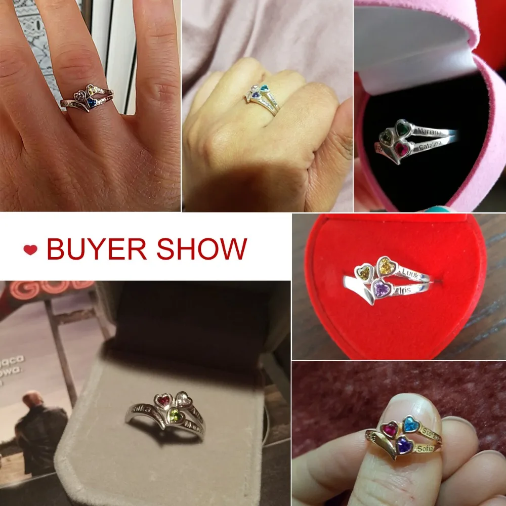 Кольца AIJAJA с камнями по месяцу рождения На заказ из стерлингового серебра 3