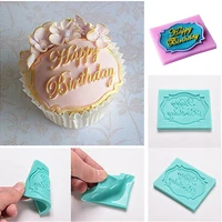 happy birthday letter form mold diy cupcake topper fondant cake decorating tools candy clay chocolate gumpaste silicone mold