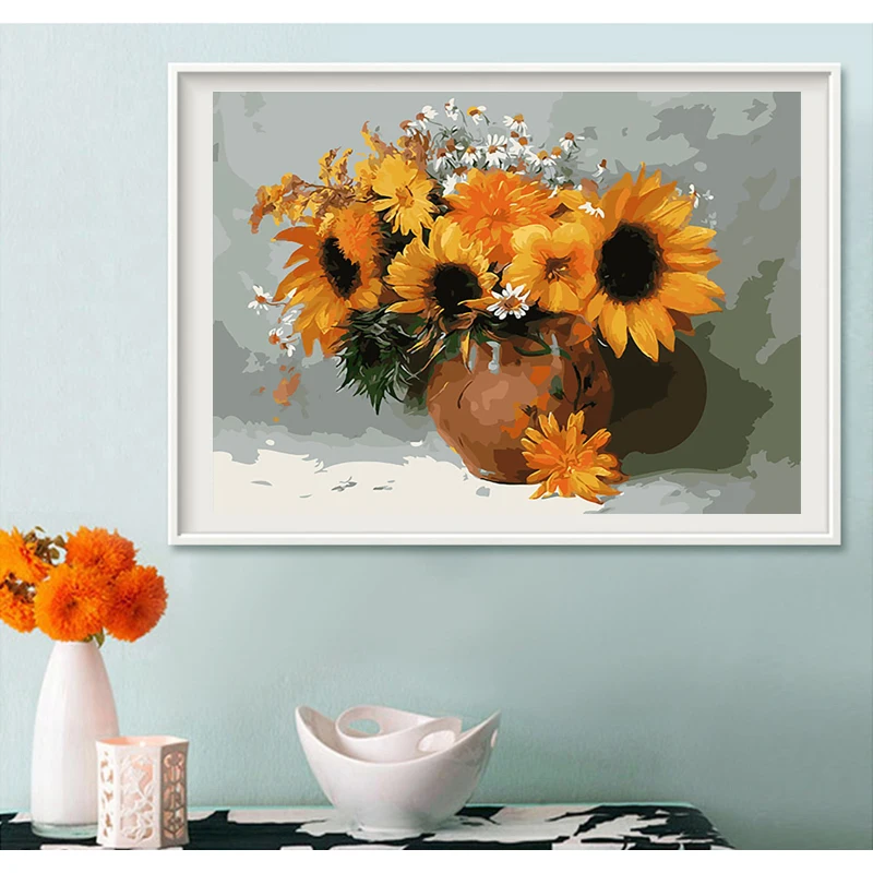 

5D DIY full diamond painting sunflower cross stitch diamond embroidery flower mosaic picture home decoration