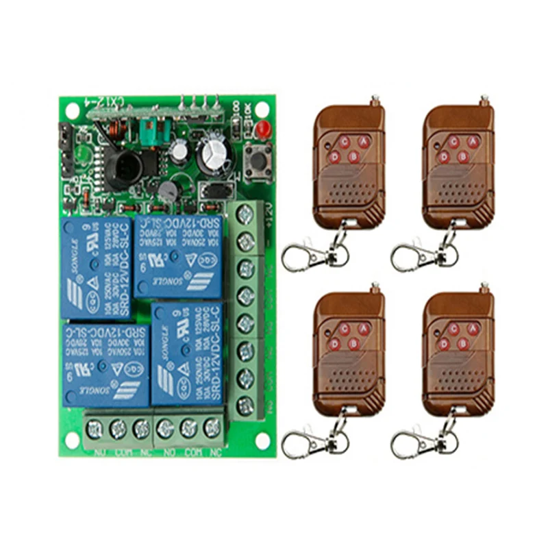 DC 12V 24V 4 канала 4CH RF Беспроводной дистанционного Управление выключатель двигателя