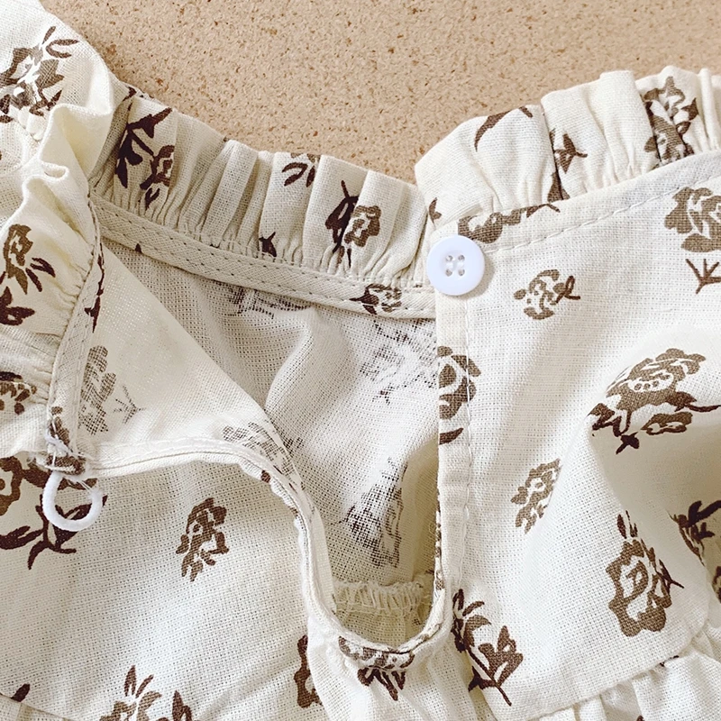 

Spring Summer Kids Girls Retro Floral Shirt Cute Retro Doll Casual Tops Long Sleeve For Age 3-9Years