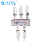 4-полосный сплиттер eSYNiC, 2 шт., разъем MoCA 5-2500 МГц, коаксиальный кабель, сплиттер для антенны, ТВ, CATV, широкополосный спутниковый ресивер