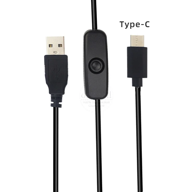 Кабель Raspberry Pi 4 USB Type C источник питания переменного тока 5 в 3 А с выключателем