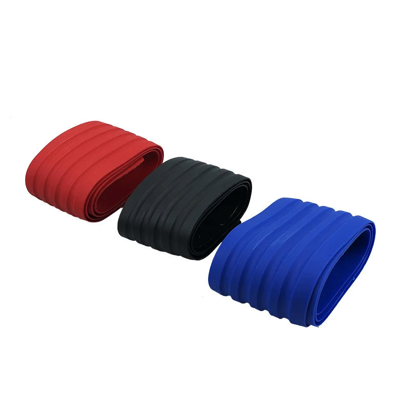 

90*8cm Black Red Blue Car Trunk Door Sill Plate Rear Bumper Guard Protector Rubber Pad Durable Protective Set Self-Adhesive