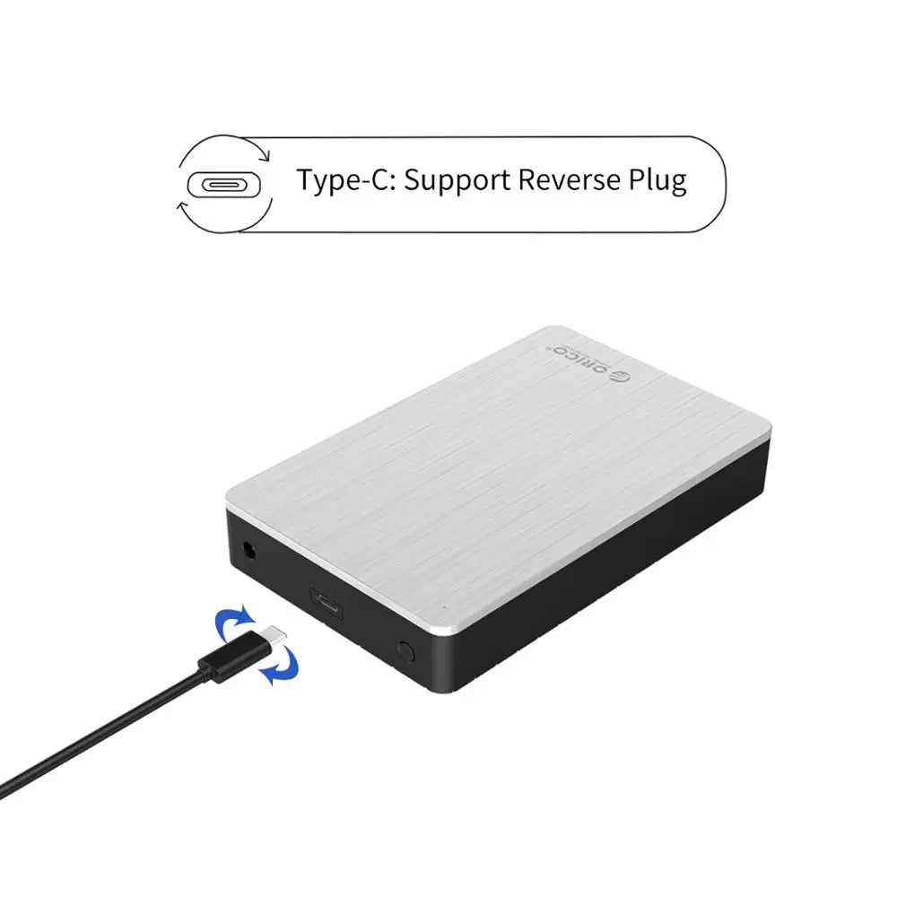 ORICO 3 5 дюйма SATA для USB C внешний жесткий диск корпус type USB3.1HDD чехол алюминиевый 8 ТБ