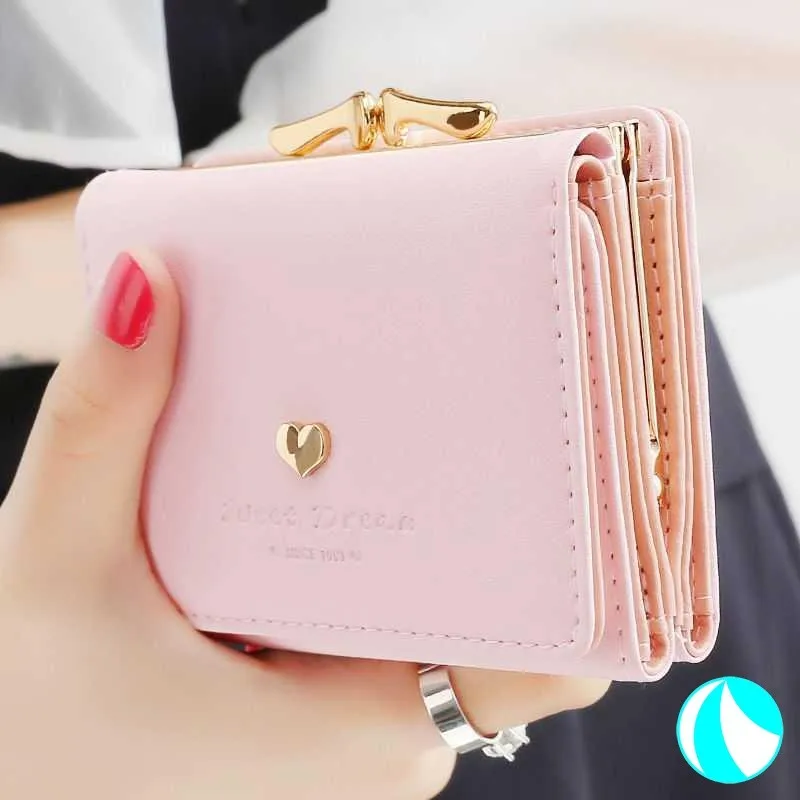 

Small Women Wallet loving heart Short Women's Wallet Card Holder Girls Mini Woman Fashion Lady Coin Purse for Female Clutch Bag