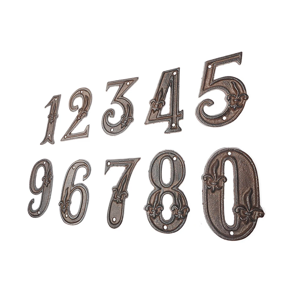 1PC Retro Metal Digital Arabic Numbers Cast Iron House Sign Door Plate DIY Cafe Wall Courtyard Decor Creative | Инструменты