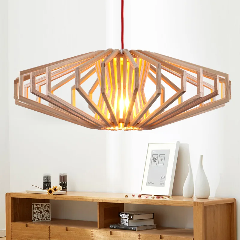 Новый дизайн 2021 подвесные светильники ручной работы из твердой древесины в