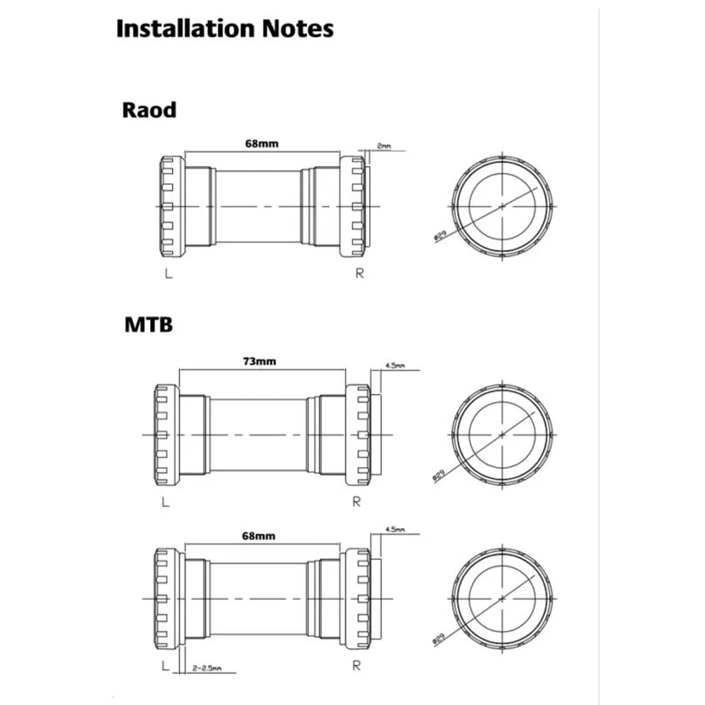 

Bike DUB Bottom Bracket 29mm Shaft Cranks For MTB Road BSA BB92 PF30 BB30 ITA Compatible With Traditional Tools Bearing Part