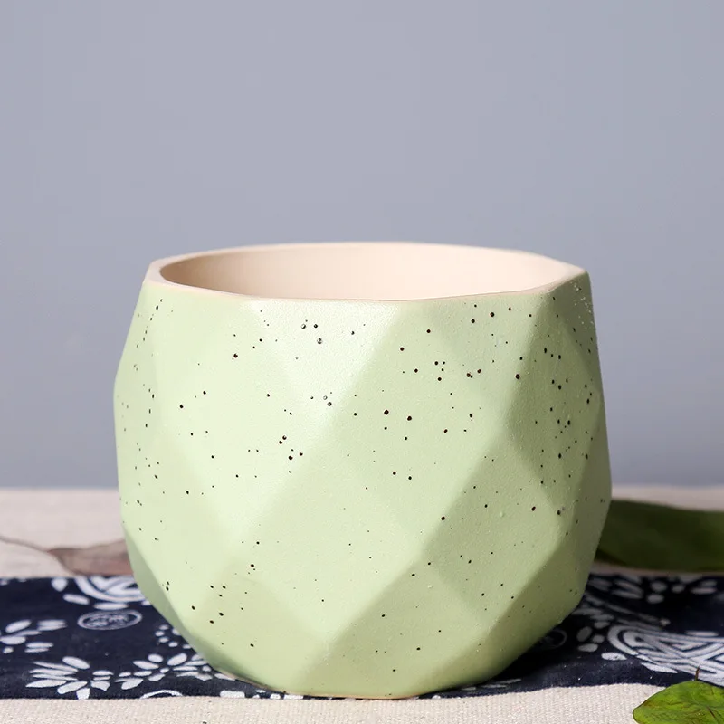 buy 1 pc green Нордические украшения для дома и сада Макарон Мини керамический цветочный горшок для суккулентов цветочний горшок maceteros - Цвет: buy 1 pc green