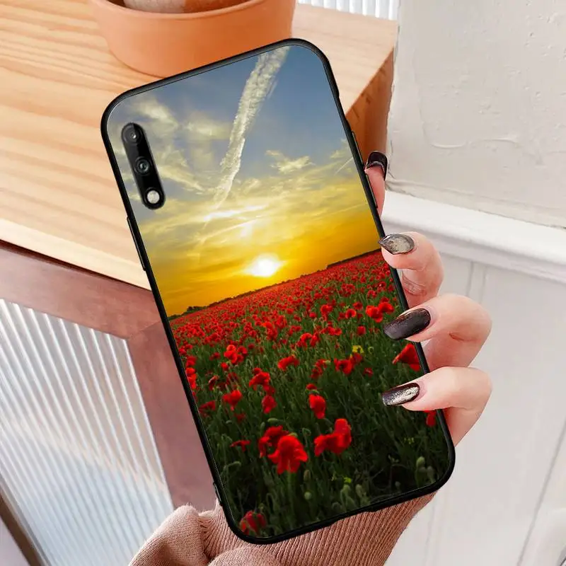 

Red Poppies Silicone Phone Case for Huawei P9 p10 p20pro p30lite p30pro p40pro p40lite SMART2019 Funda capa
