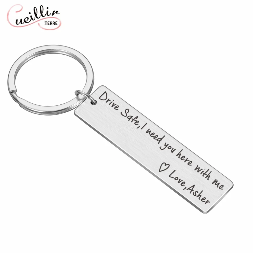 

Family Custom Personalized Keychain Name Customization Cute Accessories For Husband, Boyfriend, Father Driving Safety Keychain