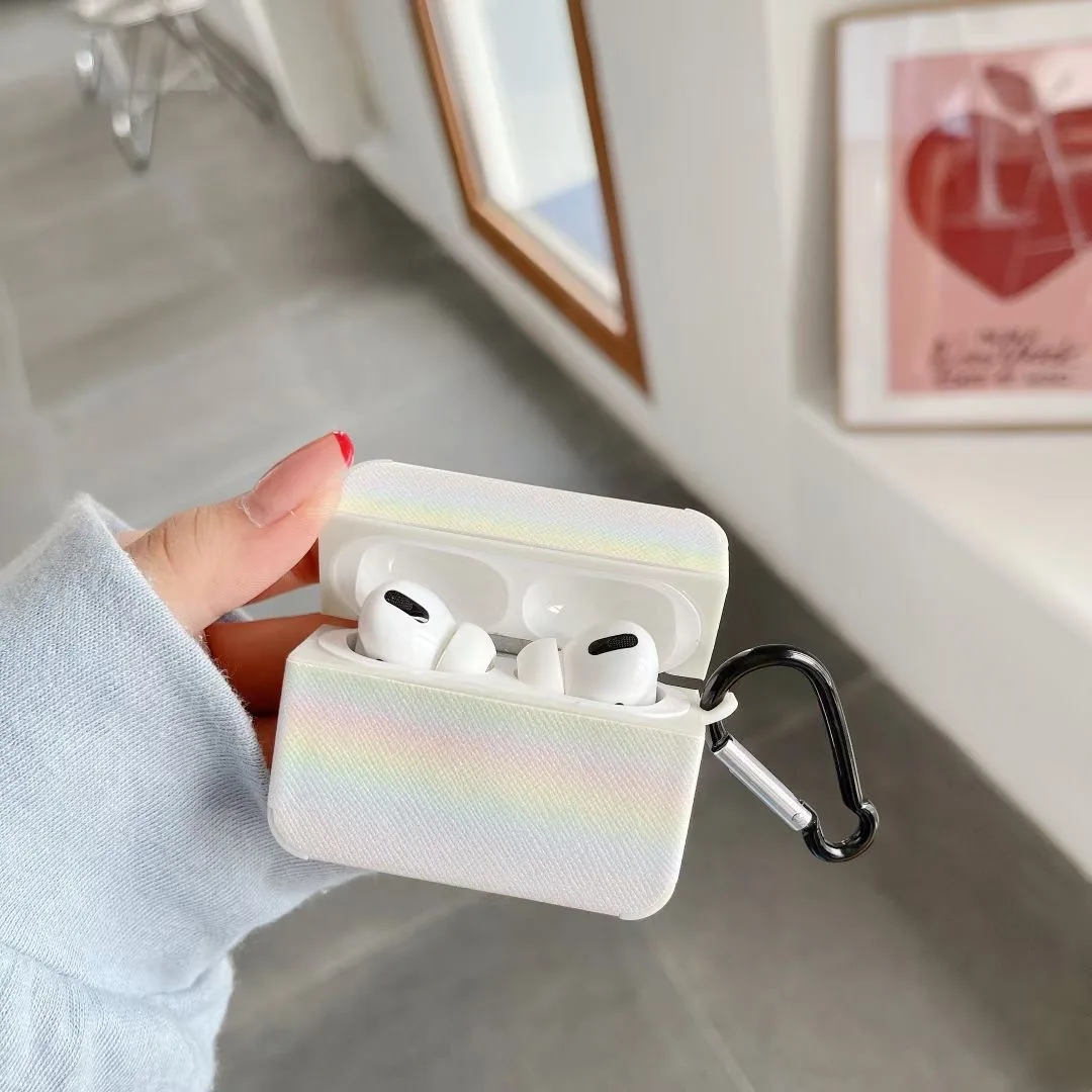 

Symphony Airpods 1/2/3 Protective Case, Toothpick Pattern Wireless Bluetooth Headset Leather Box