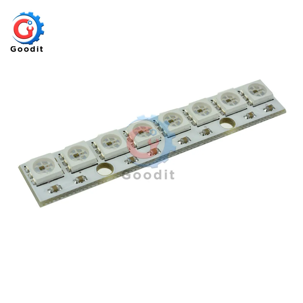8*1 бит 8 бит WS2812 WS 2811 5050 RGB панельная светодиодная лампочка модуль 5 в 8-битный Радужный светодиодный точный свет для Arduino 8 сигнальные лампы