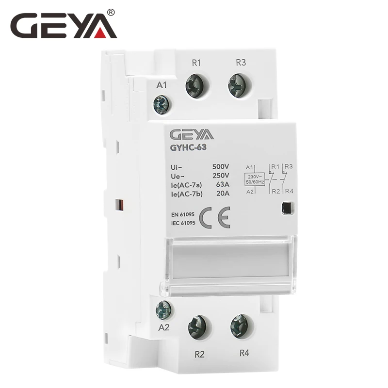 Контактор переменного тока GEYA Din Rail 2P 40A 63A 2NO 2NC 1NO1NC Ho используется или для зарядки