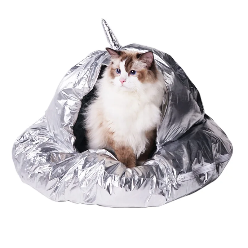 Красивая космическая кровать для кошек и собак взрывобезопасная Золотая