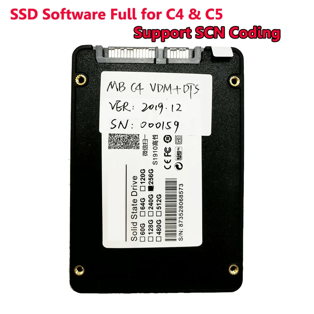 SSD Software for C4 12/ последняя версия SSD mb star C4 полное Программное обеспечение DTS-Monaco-Vediamo-xenter-epc-wis-das MB C4 диагностический инструмент Suppor SCN кодирование - Цвет: SSD Software for C4