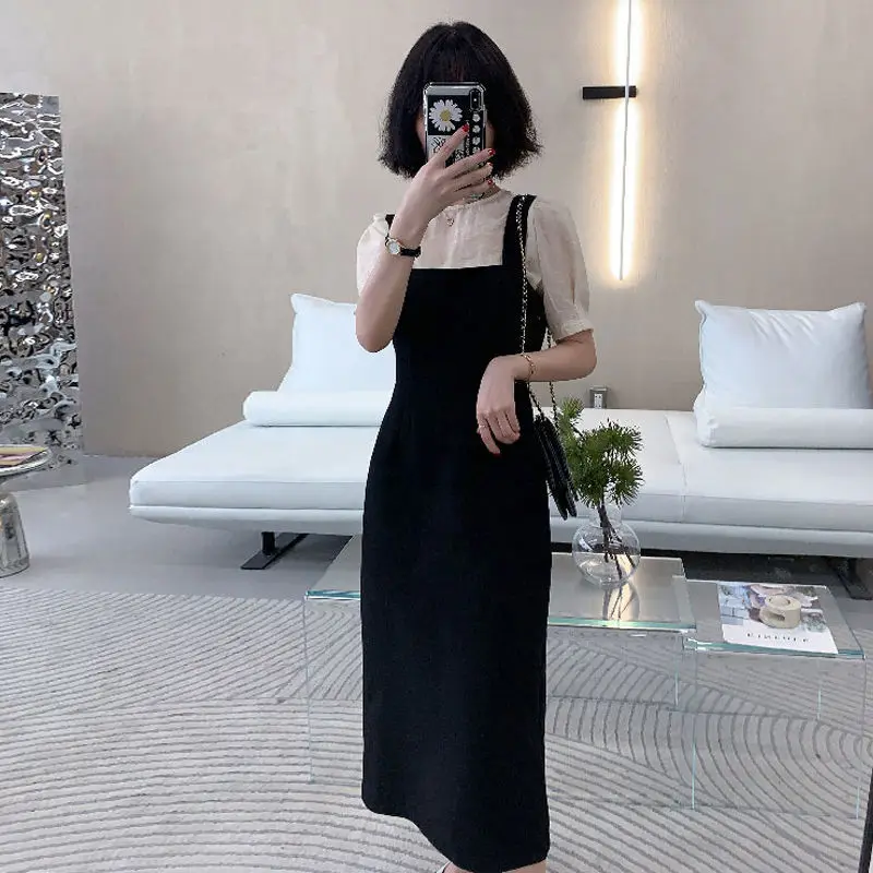 Женский комплект из двух предметов однотонная Повседневная Туника с круглым