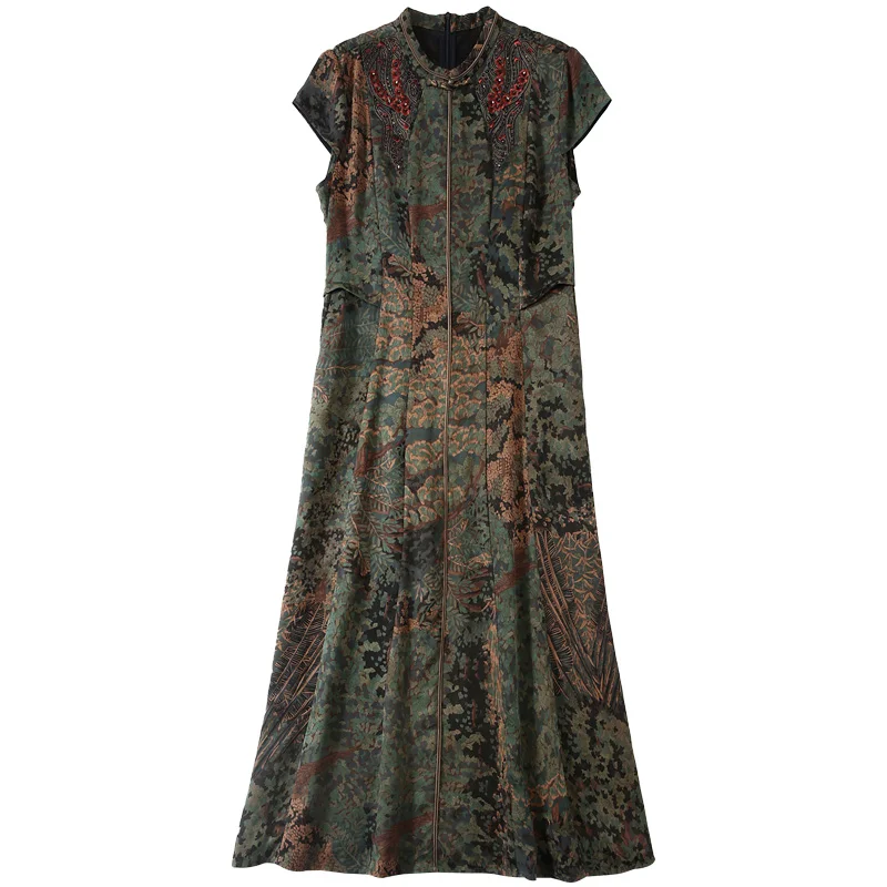 Платье женское вечернее в китайском стиле ZUOMAN шелковое элегантное облегающее