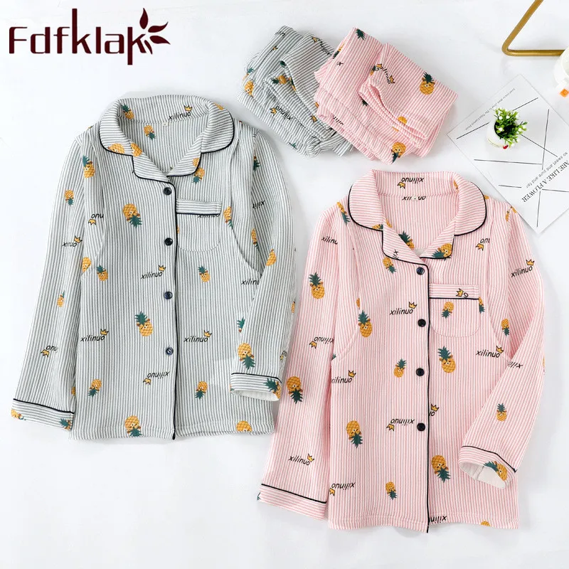 Новинка сезон осень-зима Хлопковая пижама с длинными рукавами для беременных