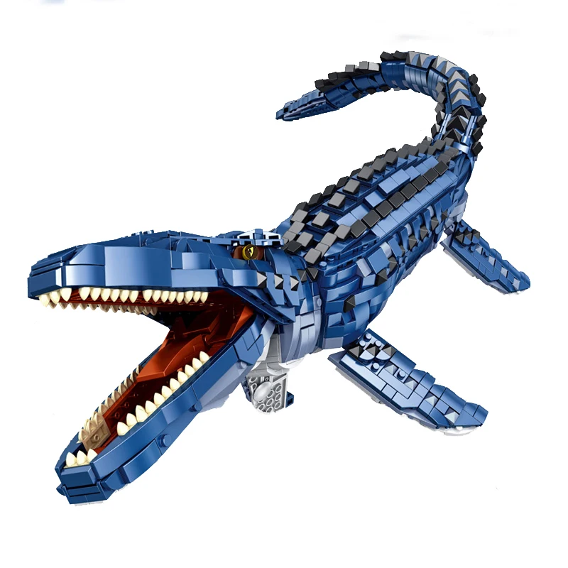 

Creative Jurassic Mosasaur Dinosaur Building Blocks DIY Animal World Park Bricks Kids Children MOC Toys Gifts for Boys Friends