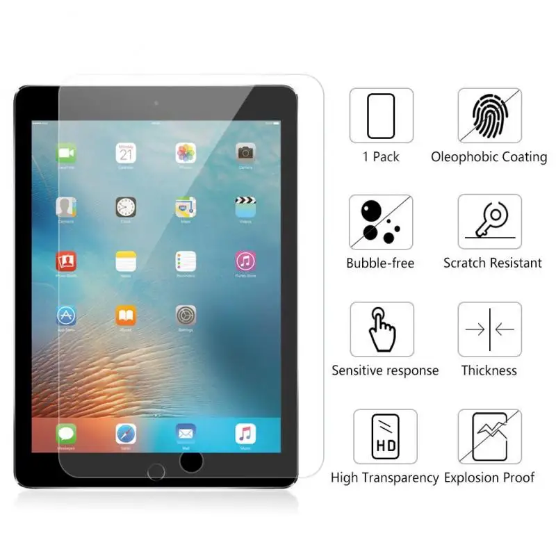 

For iPad Pro 9.7 9H Hardness Tempered Glass Screen Protector Ultra-slim Transprent 3D Touch Responsive Crisp
