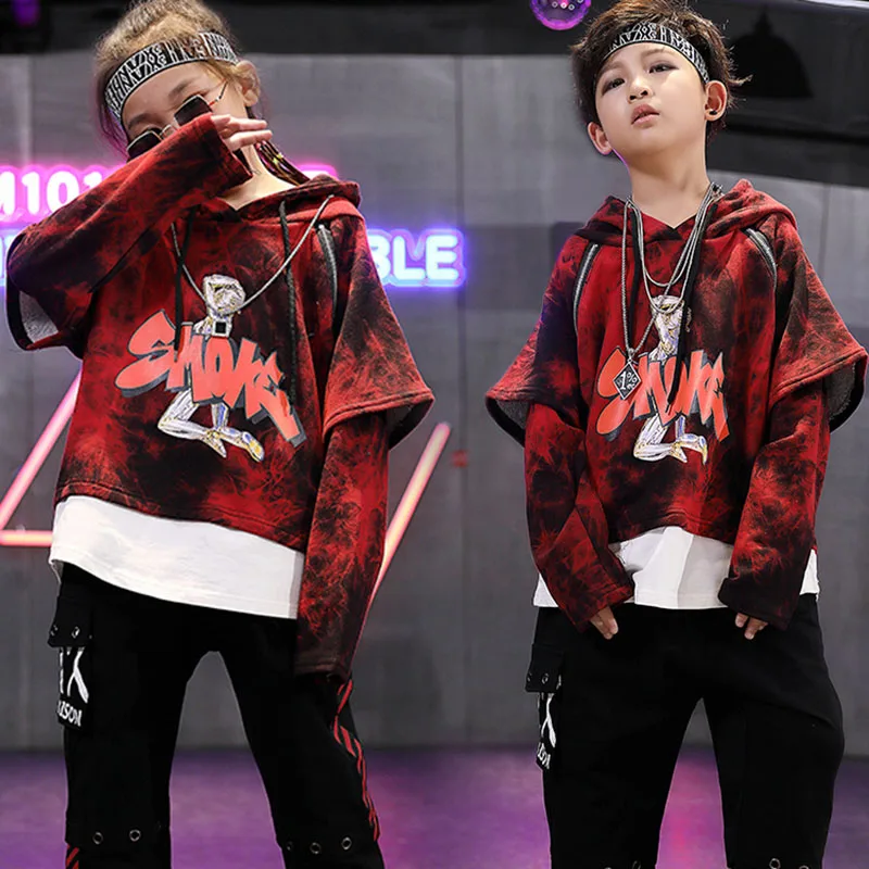

Children's hip hop street dance suit boys and girls costumes jazz dance camouflage autumn and winter performance clothing