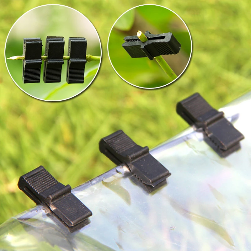 

50Pcs Gardening Supplies Film Buckle Clip Greenhouse Snap Clamps Film Buckle Clamps Plastic Pipe Clamps