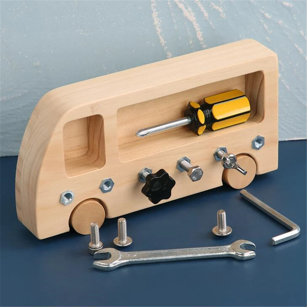 

Wooden Screw Driver Board Basic Skills Bead Game Nuts Screw Bolts Set Birthday Gifts Child Screwdriver Board Montessori Toy 2021