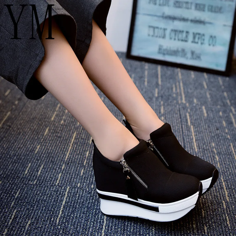 Женские кроссовки на платформе 10 см молнии Размеры 35 39|Женские и кеды| |