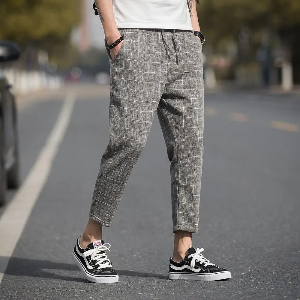 

Summer Harem Jogger Pants Men 2020 Casual Slim Grid Business Men Trousers