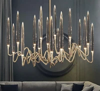 american candlestick chandelier modern acrylic round shape light elegant hanging light fixture living room kitchen island