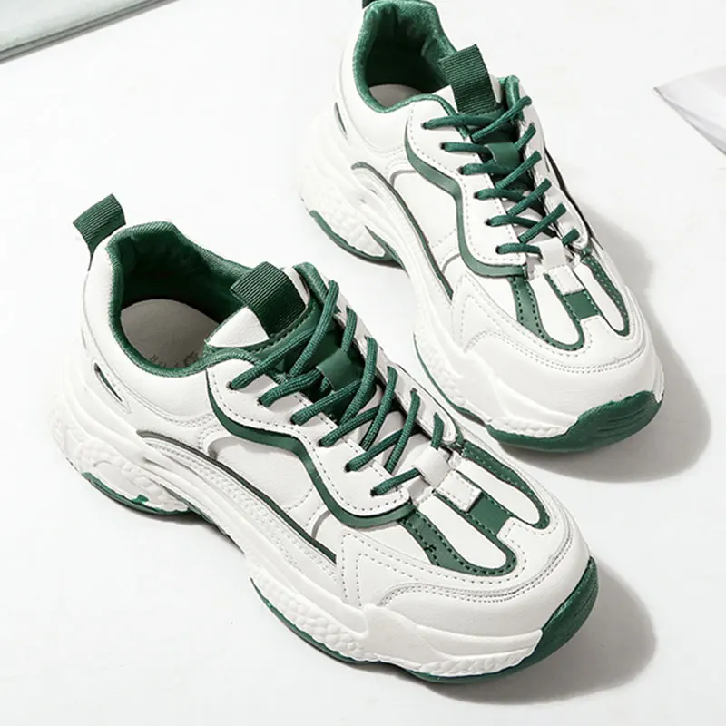 Times/Новинка Модные женские кроссовки в римском стиле белые на платформе обувь