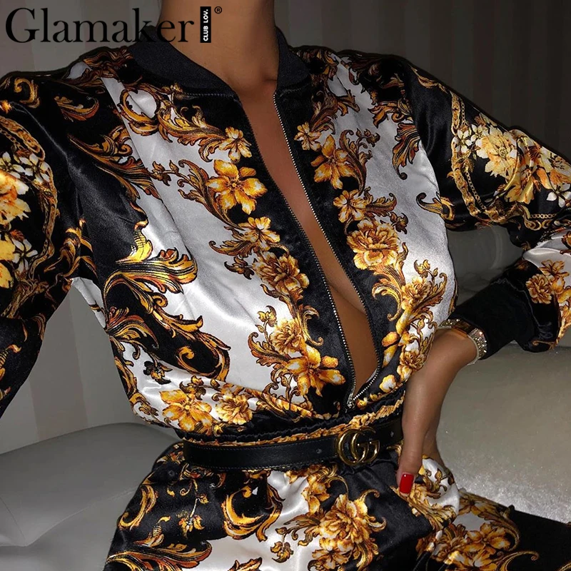 Женский комбинезон с длинным рукавом Glamaker элегантный облегающий клубный на