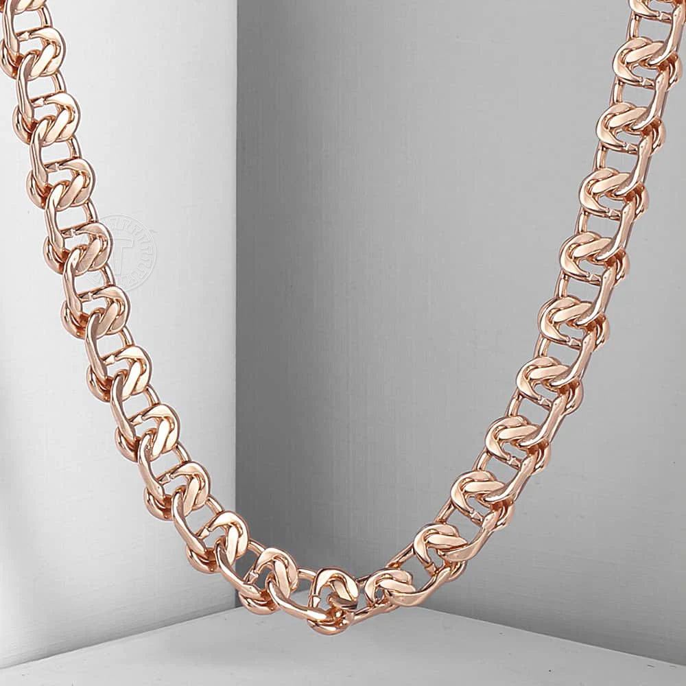 Ожерелье из розового золота 585 пробы для женщин и мужчин ожерелья цепочки с