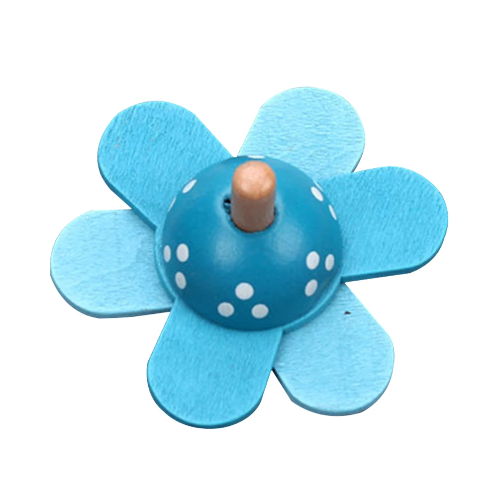 

Wooden Toy Children Gift Top Baby Kids Flower Rotate Educational Toy Develop Intelligence Learning Educational Cute Classic