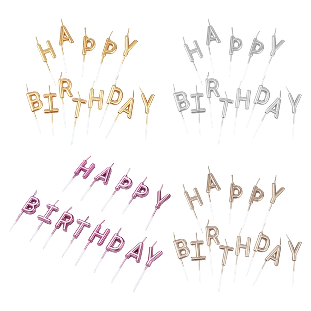 

Happy Birthday Candles Cake Topper Letters Party Celebration Decoration Sign