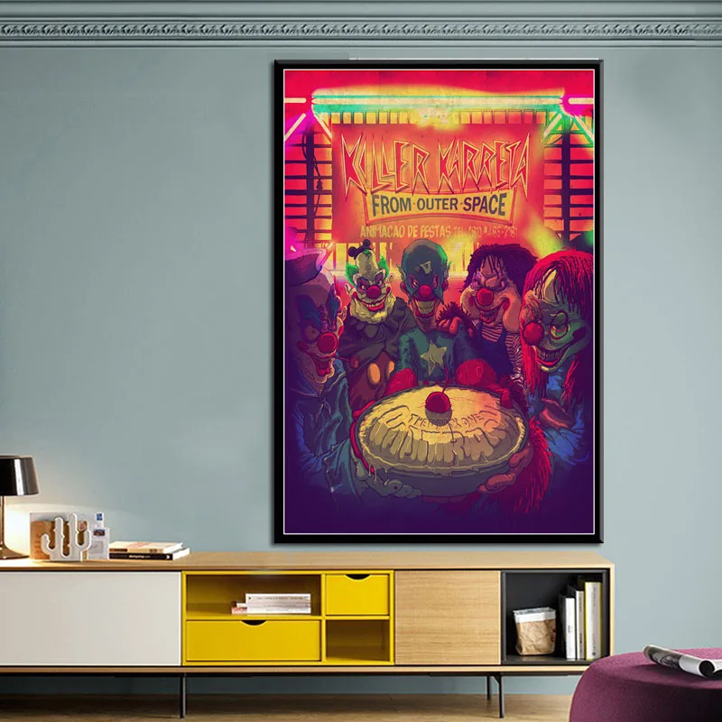 Новый Comic Klowns из космоса принты ужасов по мотивам фильмов и постеров холст