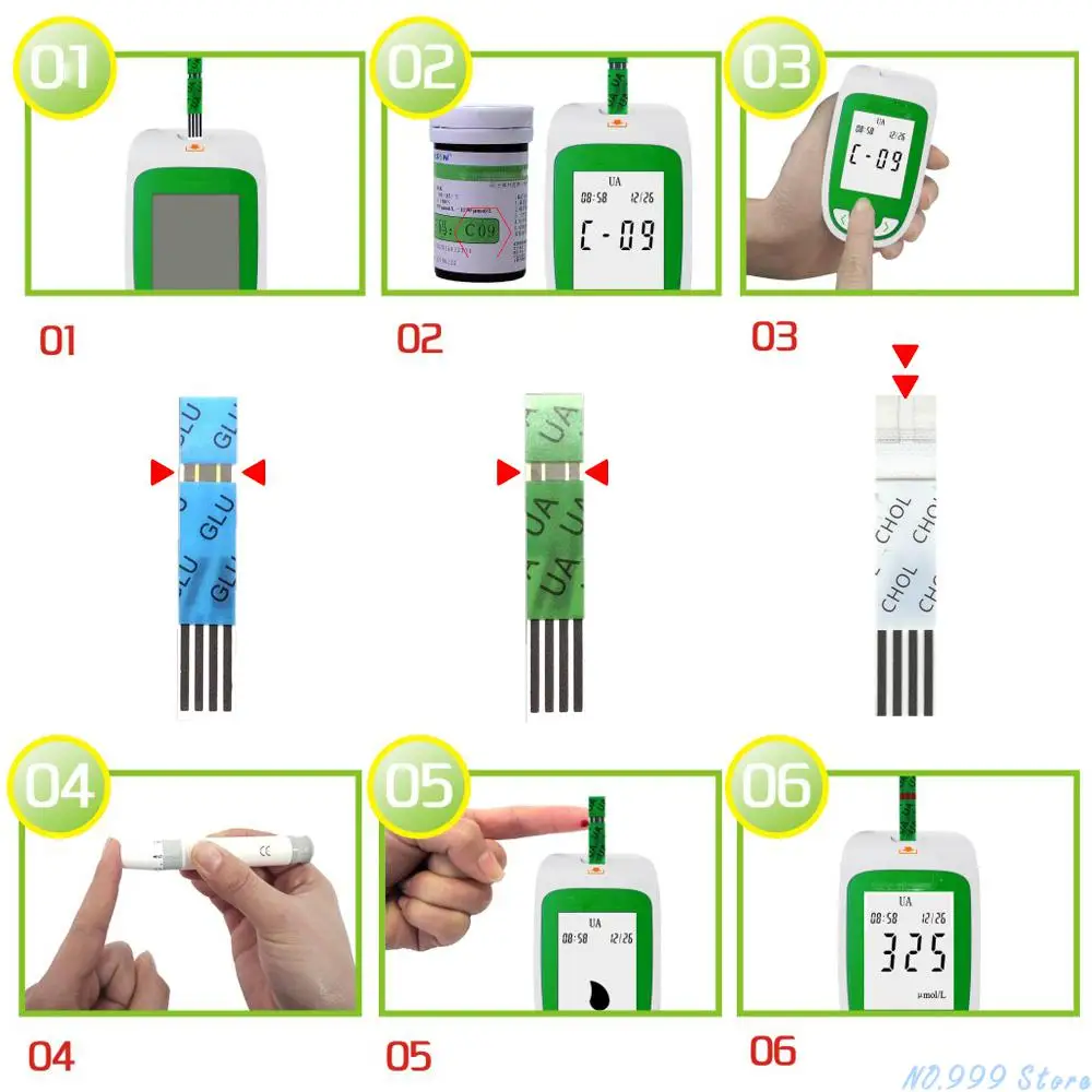 3 In1 Multi-function Diabetes Gout Device&amplancets Cholesterol Test Strips&ampuric Acid Strips&ampblood Glucose Strips | Красота и